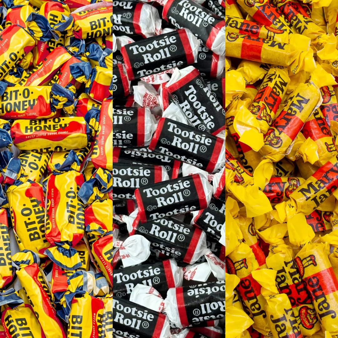 Old-Fashioned Candy Mix 1.5 lb Bulk Bag - Bit O Honey and Mary Jane Candy with Tootsie Rolls, Nostalgic Individually Wrapped Assorted Candy