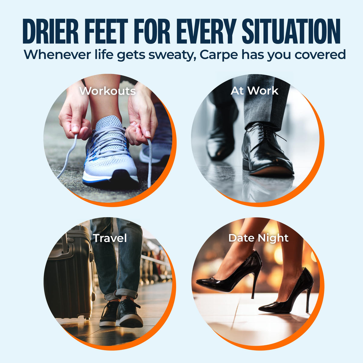 Carpe Sweat Absorbing Foot Lotion, Eucalyptus - Fights Sweaty Feet
