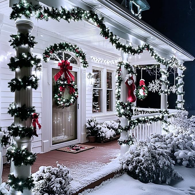 JMEXSUSS 66ft 200 LED White Christmas Lights Indoor Bedroom, Connectable White String Lights Outdoor Clear Wire, 8 Modes Twinkle String Lights Plug in for Room Tree Wedding Christmas Decoration