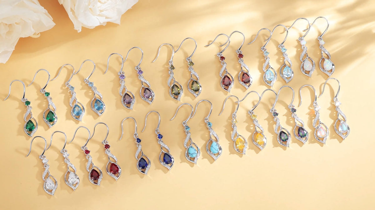 FANCIME January Birthstone Dangle Earrings for Women Garnet Earrings