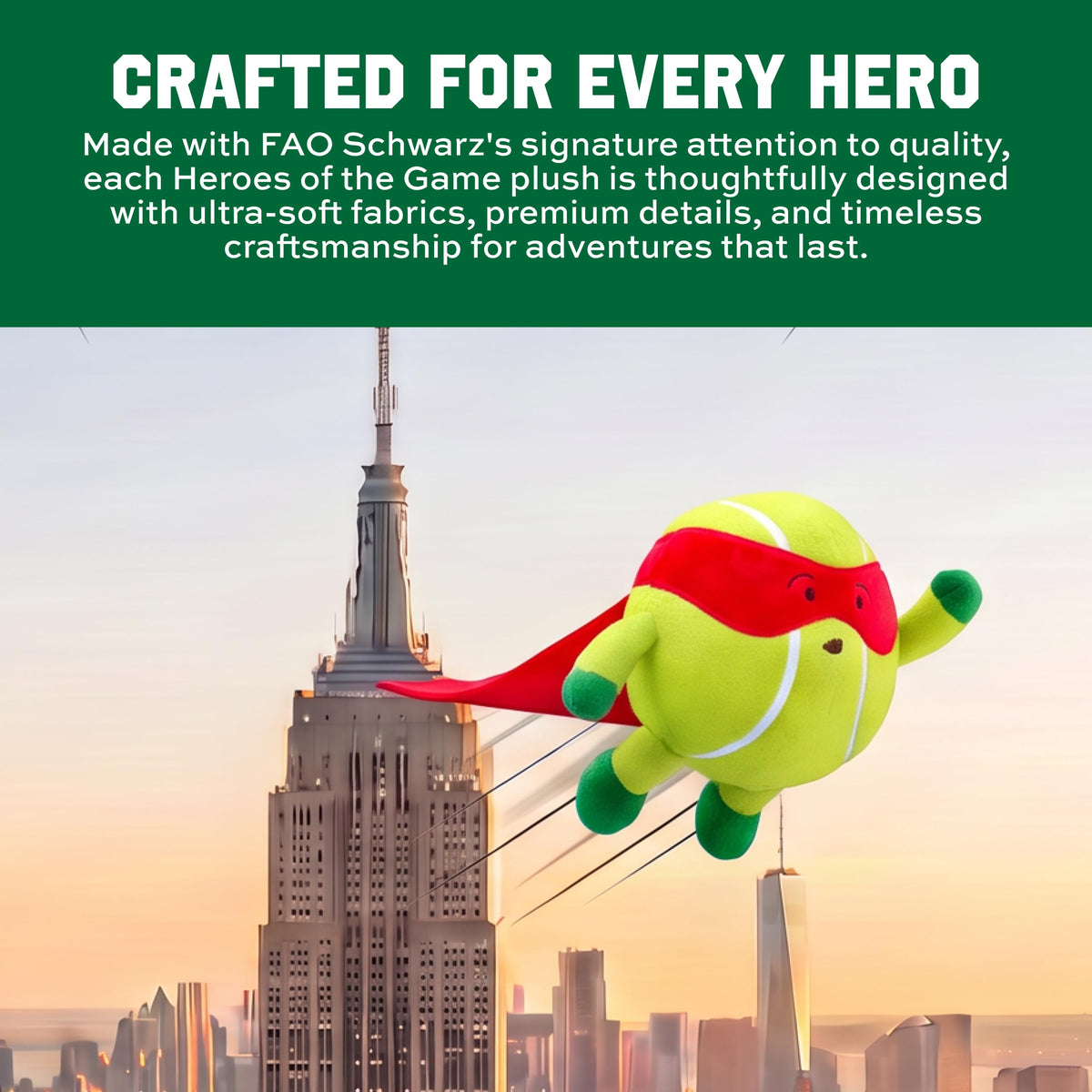 FAO Schwarz Heroes of the Game 7.5” Tennis Plush, Kids Stuffed Animal