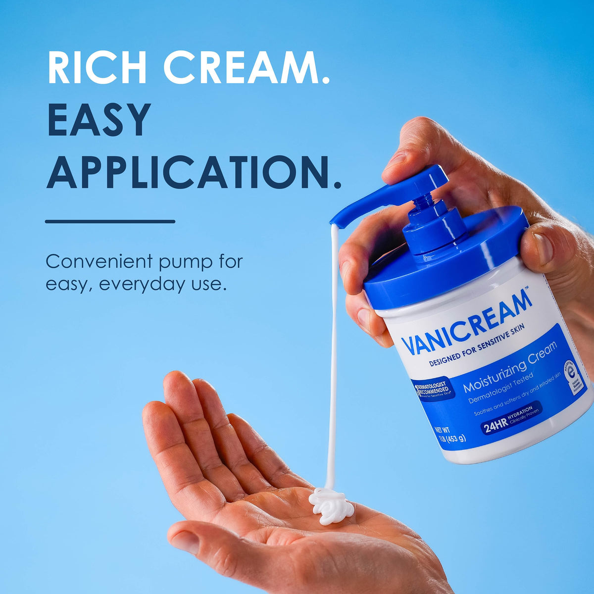 Vanicream Moisturizing Cream, Body & Face Moisturizer, 16 Oz Pump Dispenser