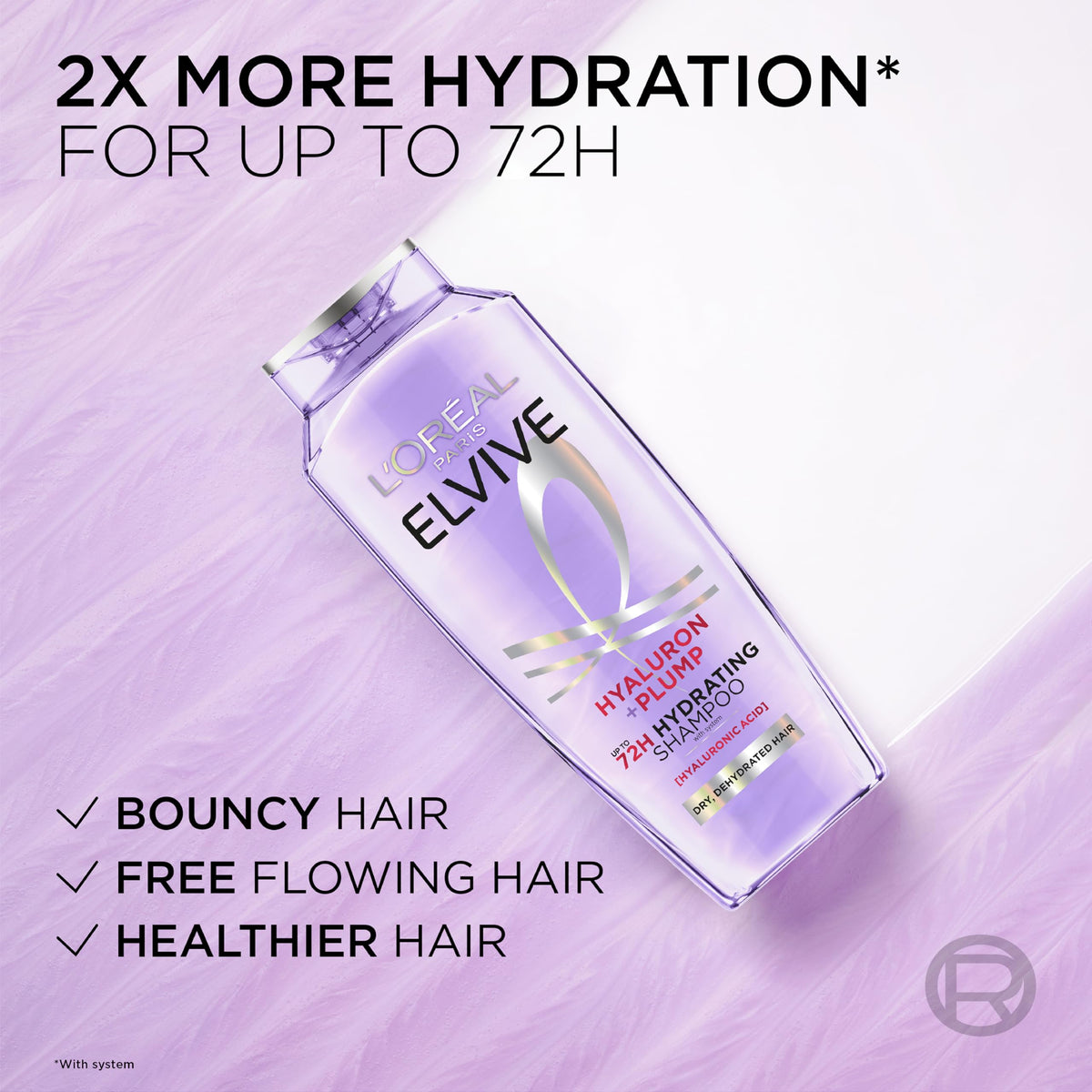 L'Oreal Paris Elvive Hyaluron Plump Shampoo, 12.6 Fl Oz