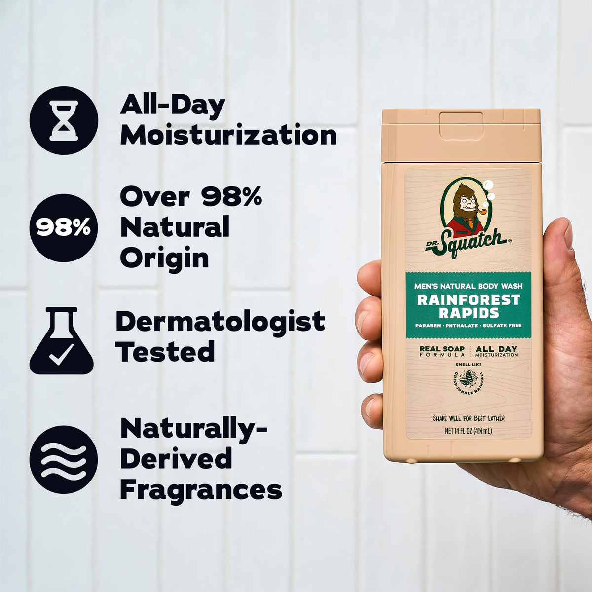 Dr. Squatch Natural Men's Body Wash, Moisturizing Shower Gel (14oz, 2-Pack)