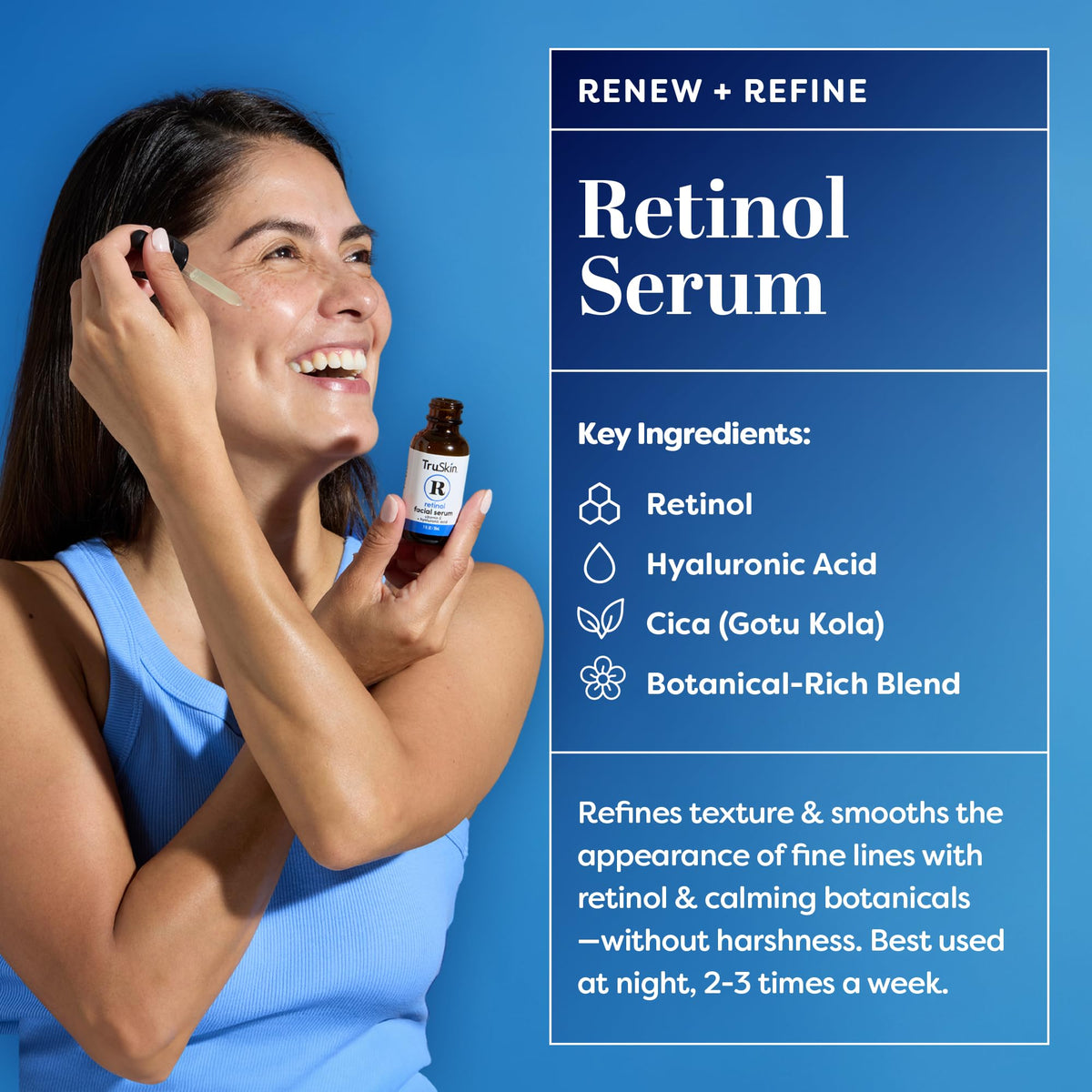 TruSkin Serum Trio with Vitamin C, Retinol & Hyaluronic Acid, 1 fl oz Each