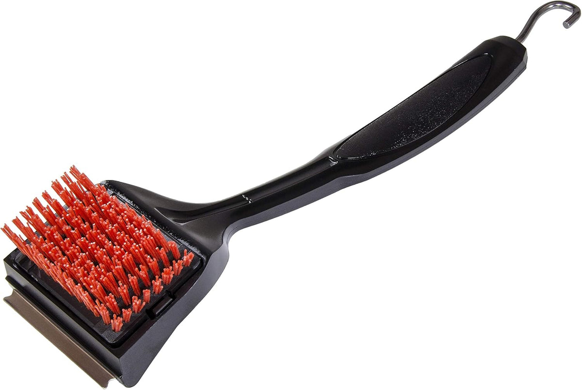 Char-Broil 3-4 Burner Grill Cover + SAFER Nylon Bristle Grill Brush Bundle