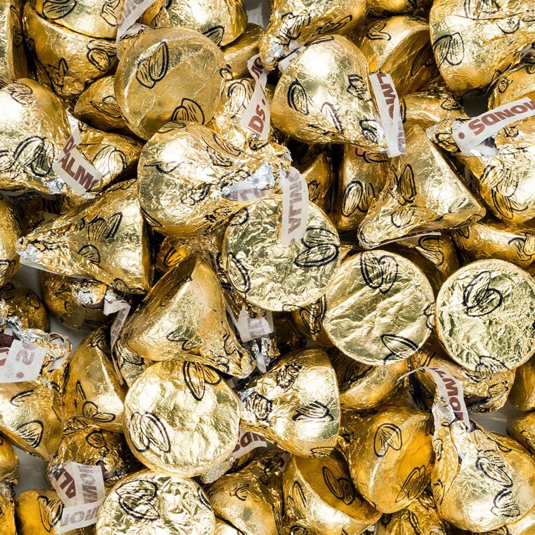Milk Chocolate Almond Kisses Candy - 1.5 lb Bulk Bag - Chocolate Almond Kiss-Shaped Candy (Approx. 150 Pieces)