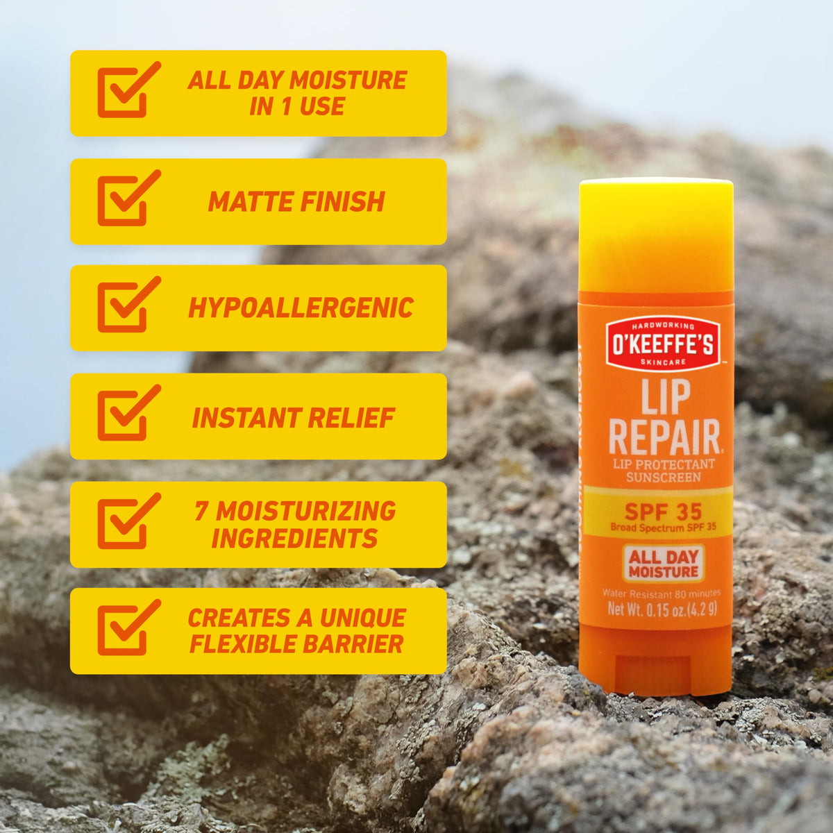 OKeeffes Lip Repair SPF 35 Balm, Moisturizer for Cracked Lips, 3-Pack