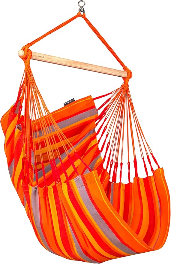LA SIESTA® - Medium Basic Domingo Hammock Chair & TreeMount - Weather & Tear Resistant Hanging Chair w/Suspension Kit for Trees Beams & Posts - Bedroom Patio Outdoor Indoor Hammock Chair - Toucan