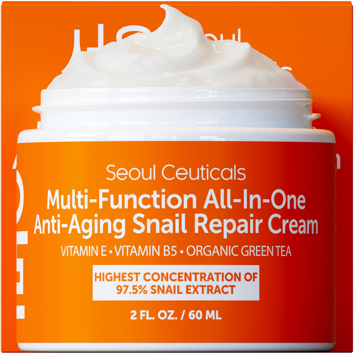 SeoulCeuticals 97.5% Snail Mucin Korean Face Moisturizer Day & Night Cream