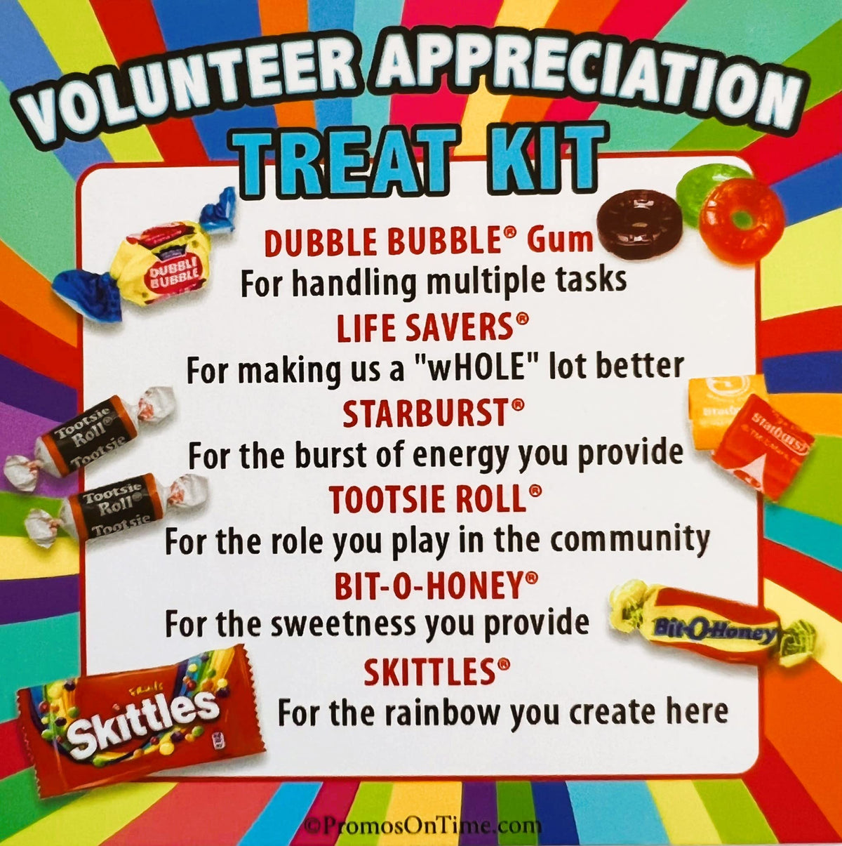 Volunteer Appreciation Treat Survival Kit (12 kits per pack) Gifts for National Volunteer Week