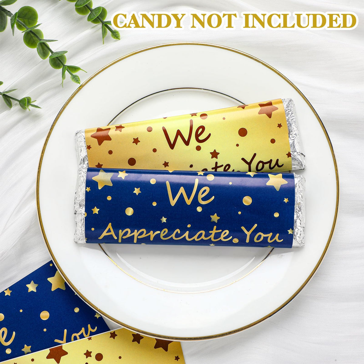 Moinchore 100 Pcs Candy Bar Wrappers We Appreciate You Theme,Star