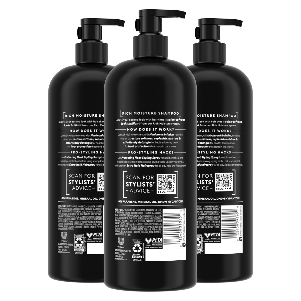 TRESemmé Rich Moisture Hydrating Shampoo for Dry Hair 28 oz 3 ct