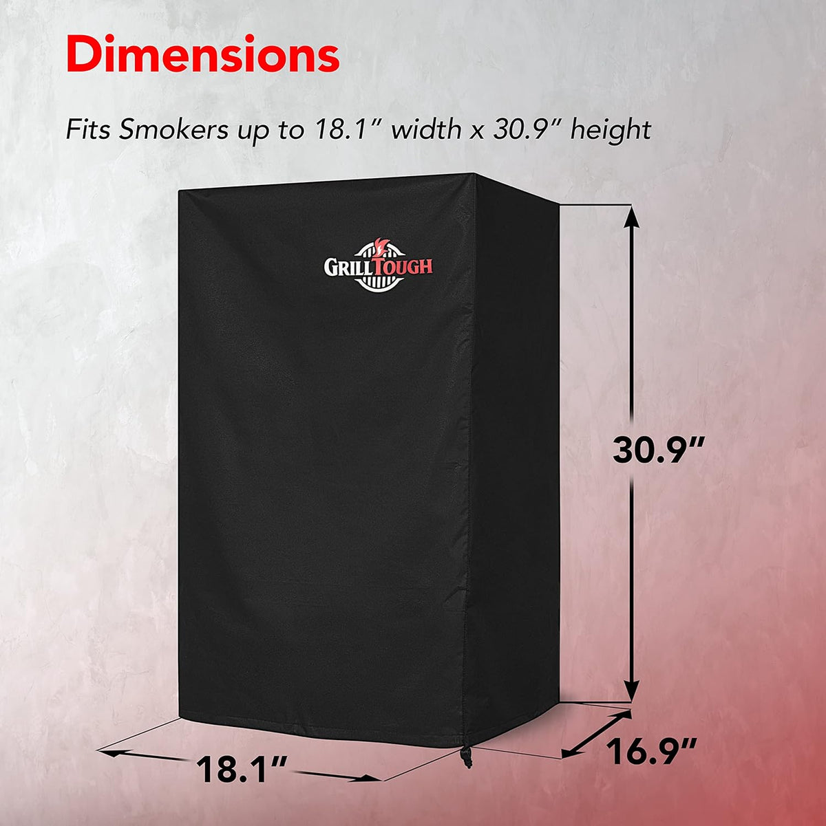 Heavy Duty Smoker Cover for Outdoor Griddle, 30 Inch – Waterproof, Weather Resistant, UV & Fade Resistant with Adjustable Straps – BBQ Cover for Flat Grill, Black