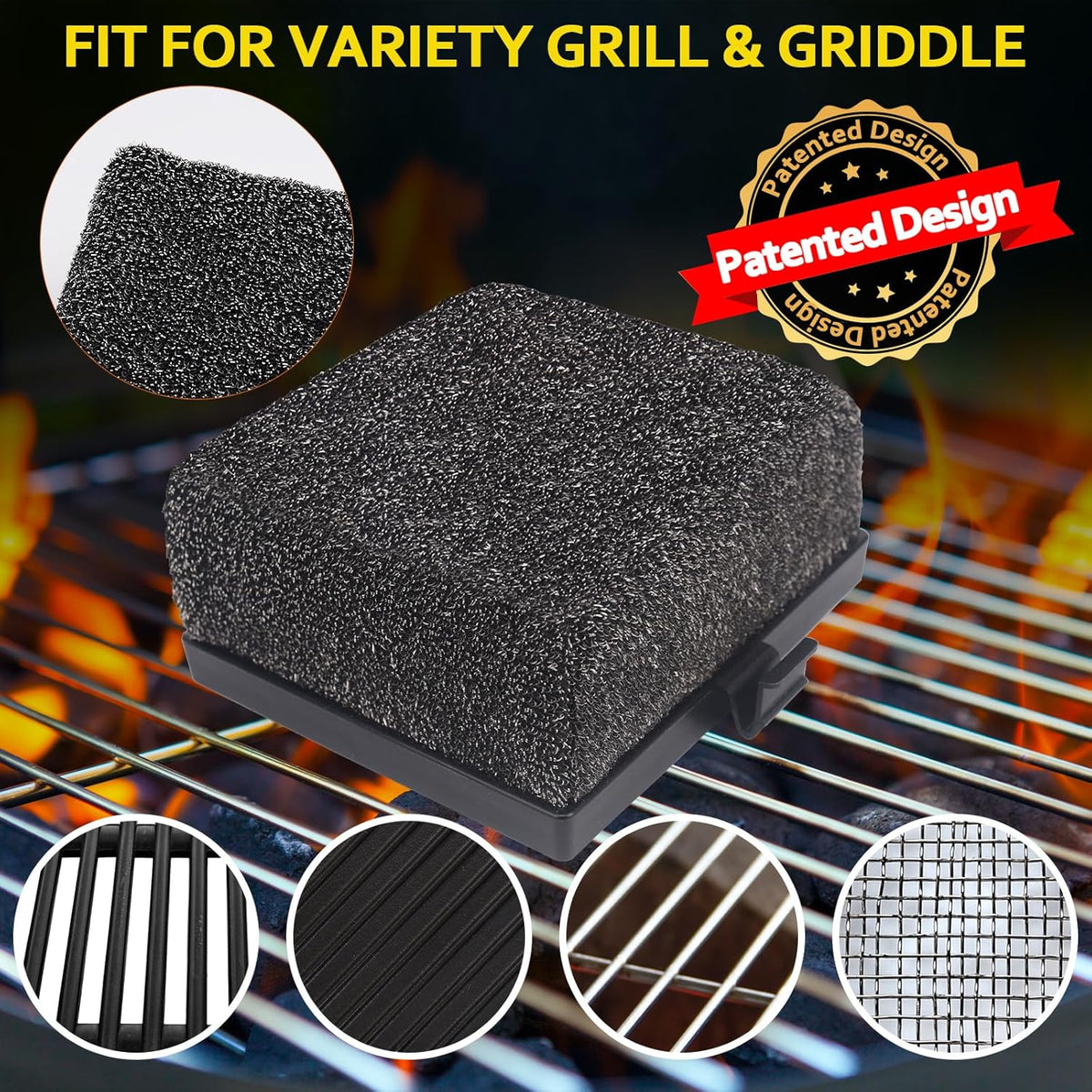 Grill Brush Brsitle Free, Replacement Cleaning Head, Heat-Resistant Kevlar Head for Steam Grill Brush(Only Replaceable Cleaning Head)