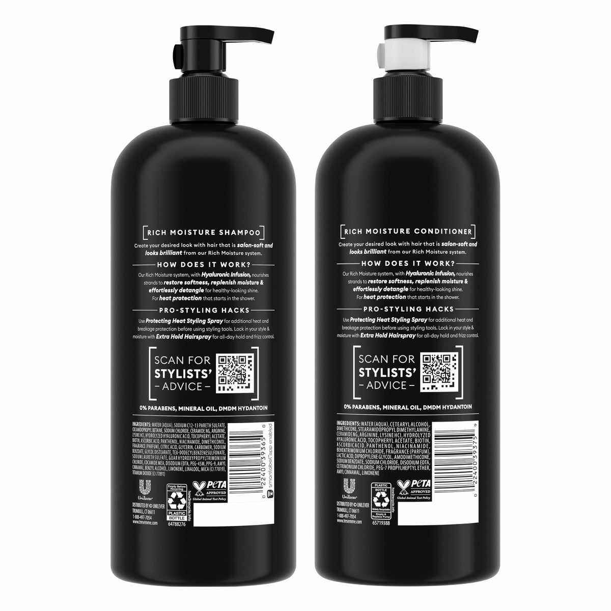 TRESemmé Rich Moisture Hydrating Shampoo & Conditioner Set 28 oz 2 Pack