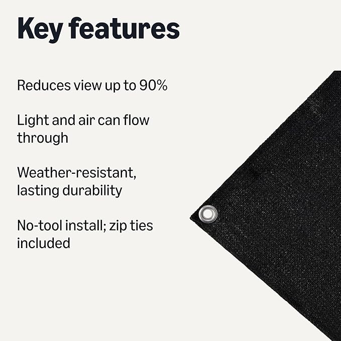 Amazon Basics Privacy Screen Fence, Black, 1-Pack
