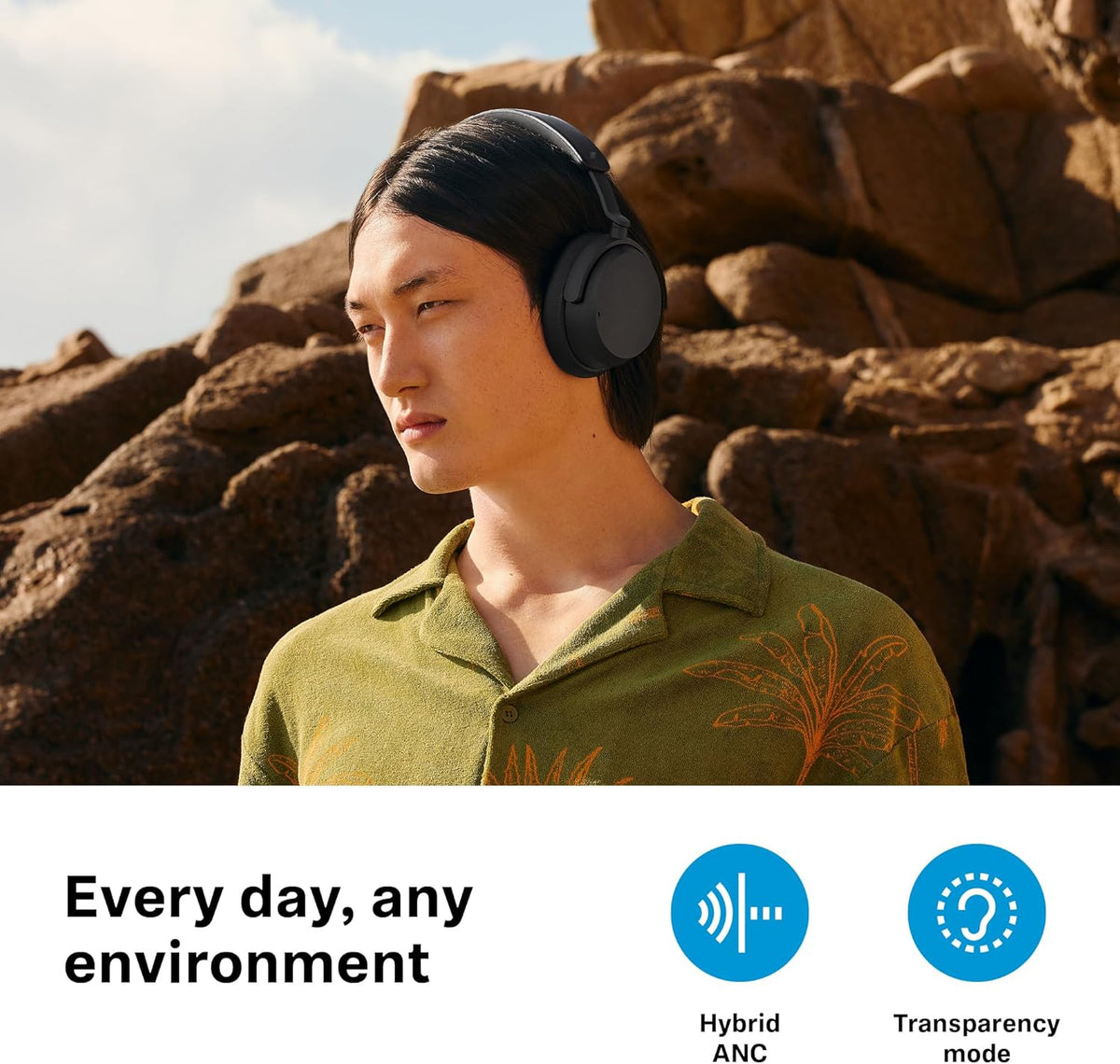 Sennheiser ACCENTUM Wireless Bluetooth Headphones - 50-Hour Battery Life, Audio, Hybrid Noise Cancelling (ANC), All-Day Comfort, Black