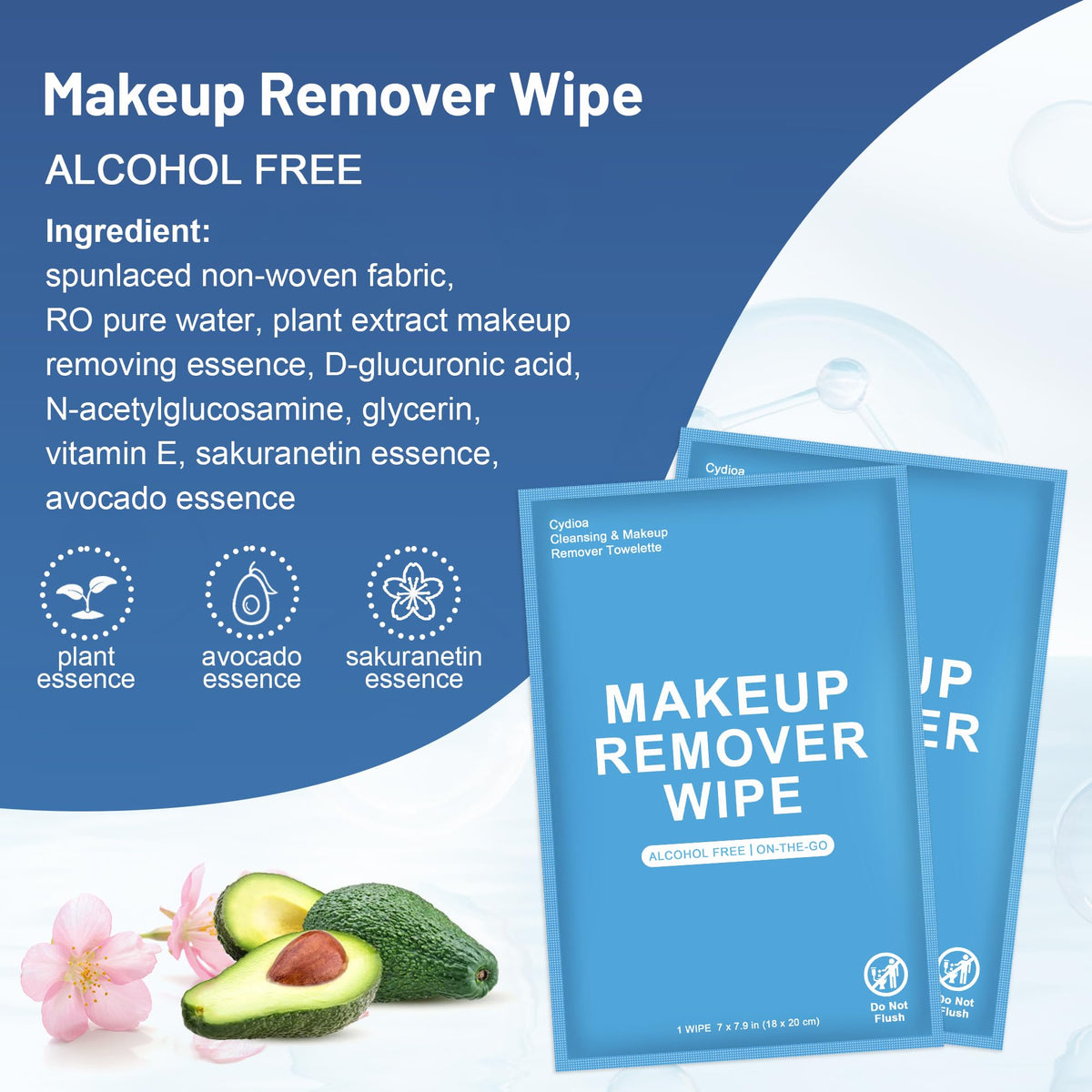 100 Makeup Remover Wipes Individually Wrapped, Travel Wet Wipes Bulk