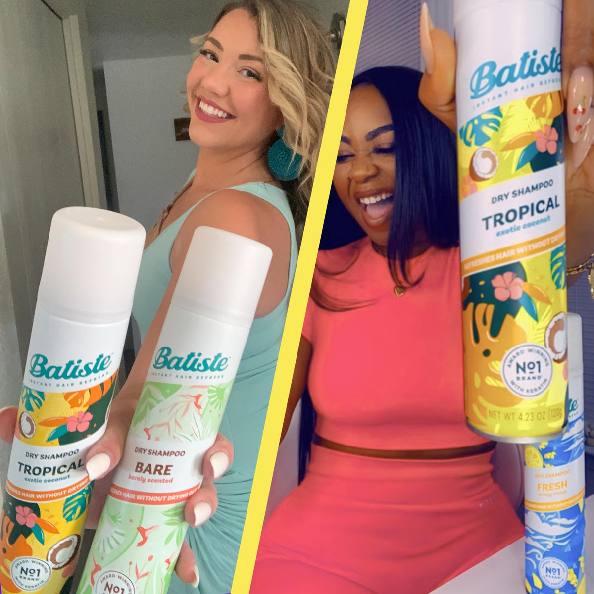 Batiste Dry Shampoo, Tropical Fragrance, 3.81 Oz, 3-Pack