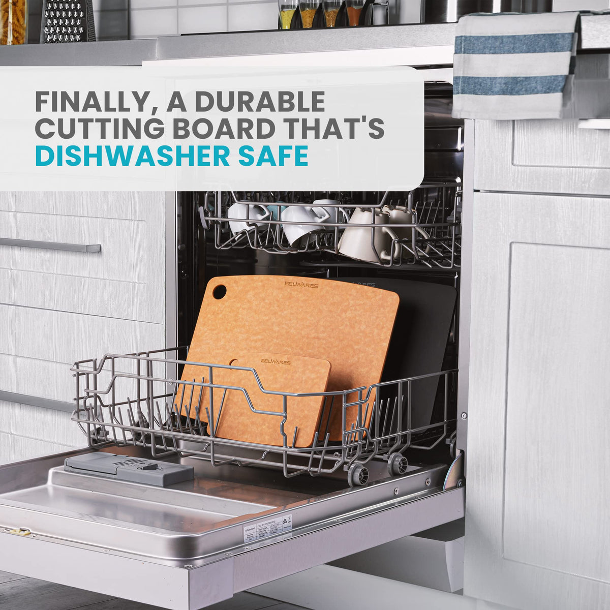Belwares Composite Wood Cutting Board for Kitchen, Large 14.5 x 11.3 Inch