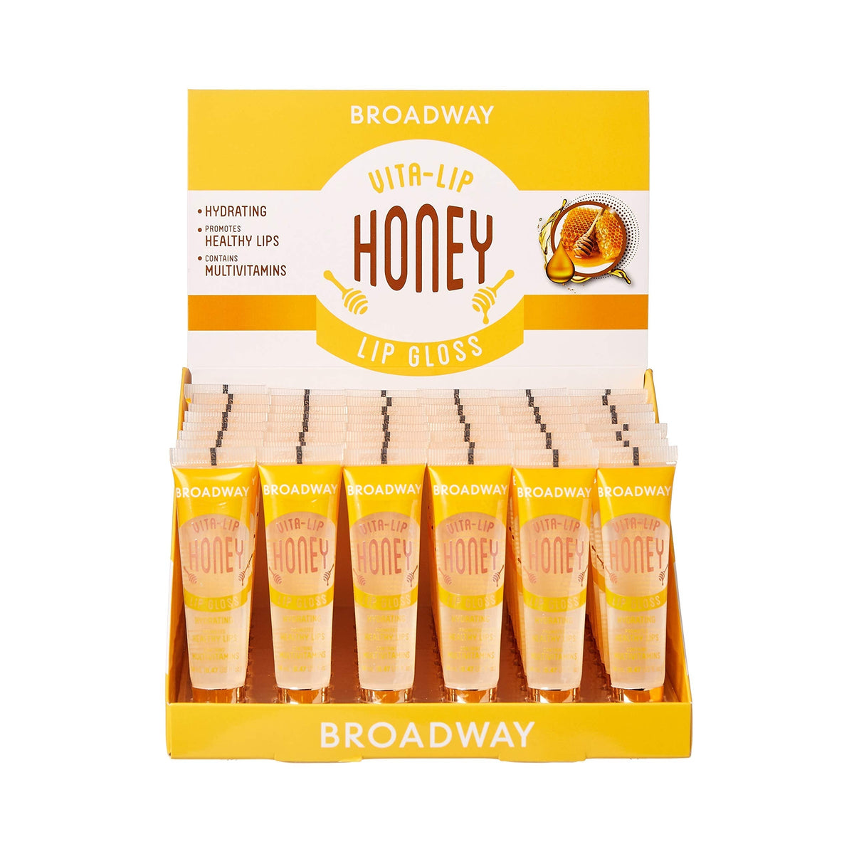 Broadway Vita-Lip Clear Lip Gloss Box Display Set (Honey)