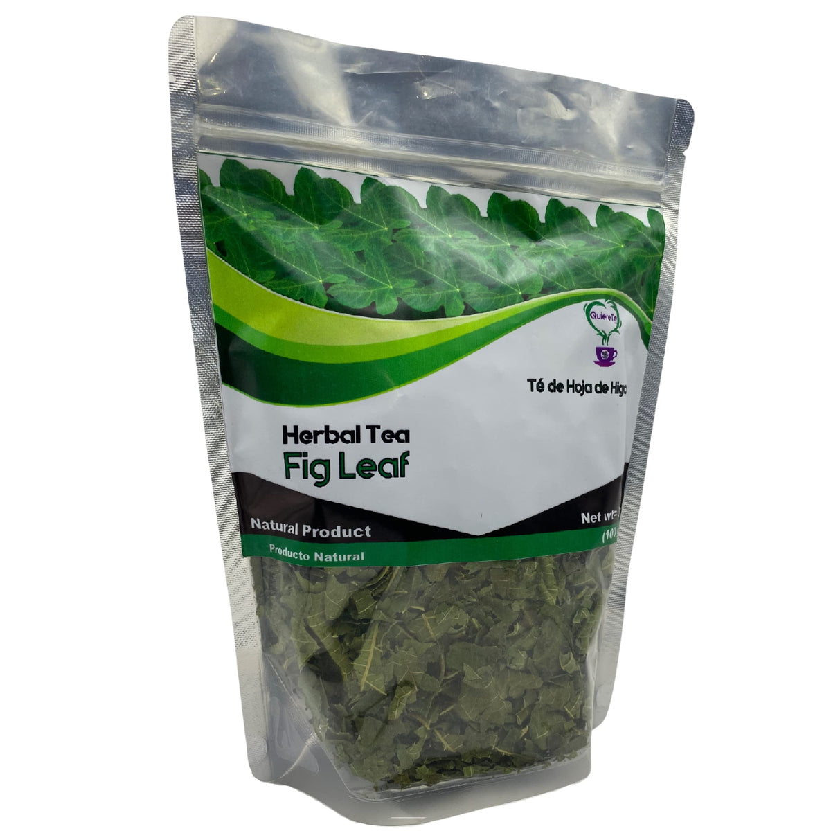 Fig Leaf Tea, Hoja de Higo, Quiere Te, 3.5 oz (100 grams), 1 Pack, Up to 66 Cups, Crushed Fig Leaf Tea, Loose Leaves, 100% Natural, Resealable Bag, Product From Mexico, Herbal Tea, Fig Infusion