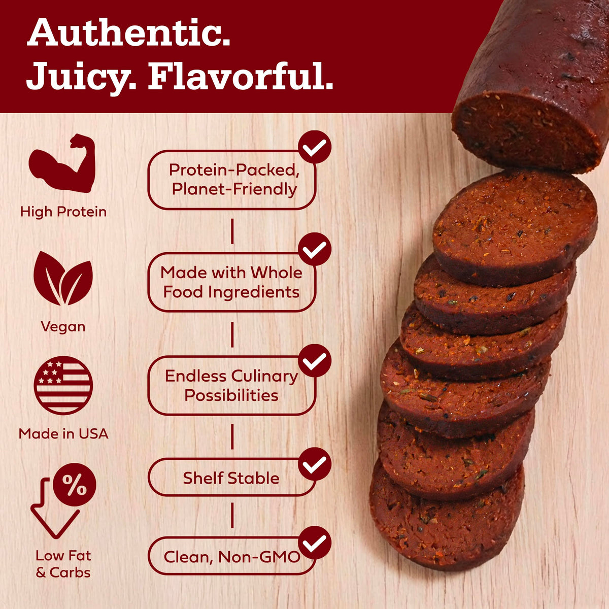 Renegade Foods Artisan Vegan Salami | 3 Pack | Smoky Soppressata, Sweet Toscana, Spicy Chorizo | High Protein, Low Sugar, Seitan, Non-GMO | 16 - 17g