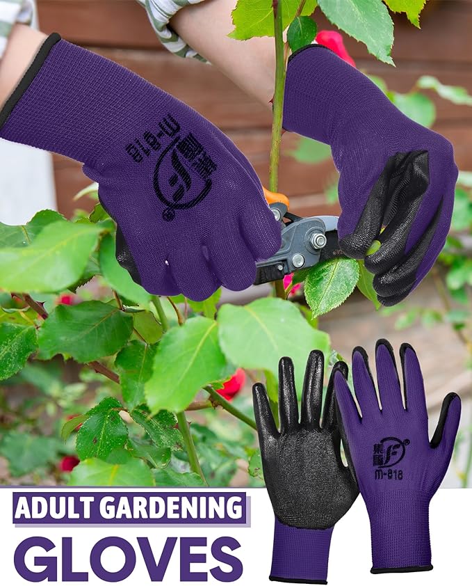 Nuogo 24 Pairs Gardening Gloves for Men Women Rubber Coated Landscaping Work Gloves Safety Work Construction