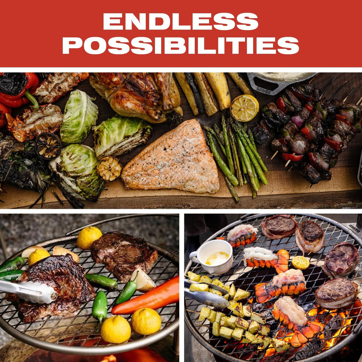 Breeo Smokeless Fire Pit Grilling Bundle (X Series 24 Corten Steel, Outpost Grill, Ash Shovel, & Lid) | 27.5 inch Smokeless Firepit for Outside | Ideal for Families