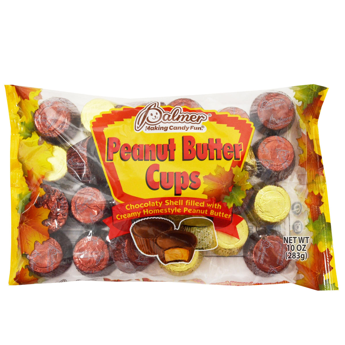 Palmer Peanut Butter Cups, Fall Themes of Chocolate Shells Filled with Creamy Homestyle Peanut Butter, Individually Wrapped Holiday Candy, Making