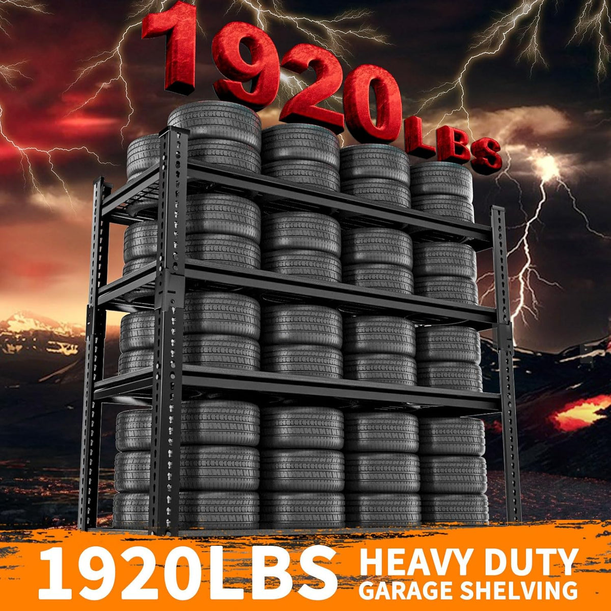 Storage Shelves Heavy Duty 3 PCS, 36"L x 16"W x 60"H Garage Wire Shelving Unit Loads 1920LBS, 4-tier Adjustable Metal Industrial Utility Shelf Rack for Kitchen, Laundry, Pantry, Warehouse, Basement
