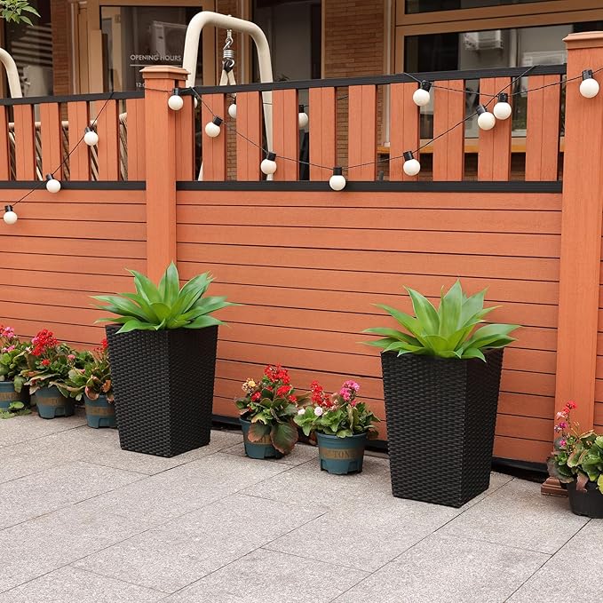 Artificial Plants Outdoor,UV-Resistant Fake Agave Succulent Plant 17 Inch Small Size Faux Succulents Stems for Indoor Realistic & Natural Home Decor Plants for Office Housewarming 2Pack