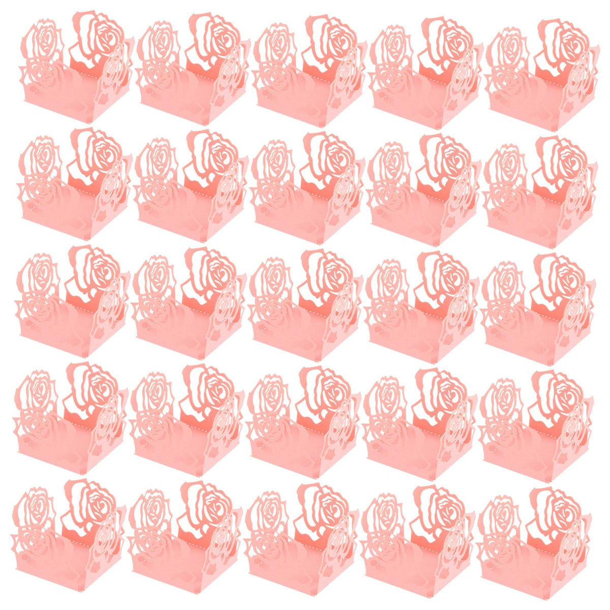 NOLITOY 50pcs Hollow Edge Chocolate Wrapping Papers Decorative Trays for Candy Sweets and for Weddings Parties and Dessert Table Decor