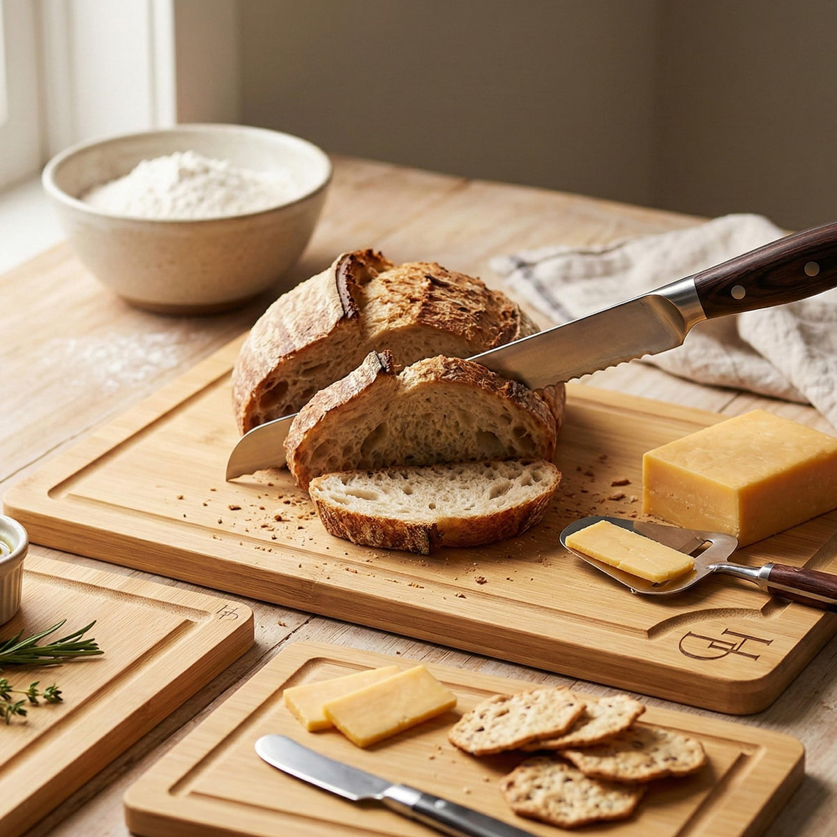 3 Piece Bamboo Cutting Board Set, Cutting Boards For Kitchen
