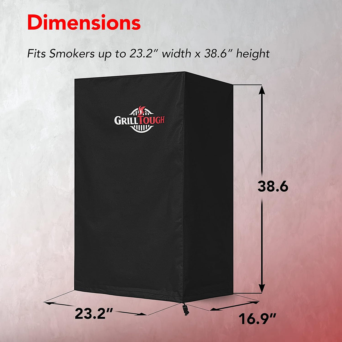 Heavy Duty Smoker Cover for Outdoor Griddle, 40 Inch – Waterproof, Weather Resistant, UV & Fade Resistant with Adjustable Straps – BBQ Cover for Flat Grill, Black