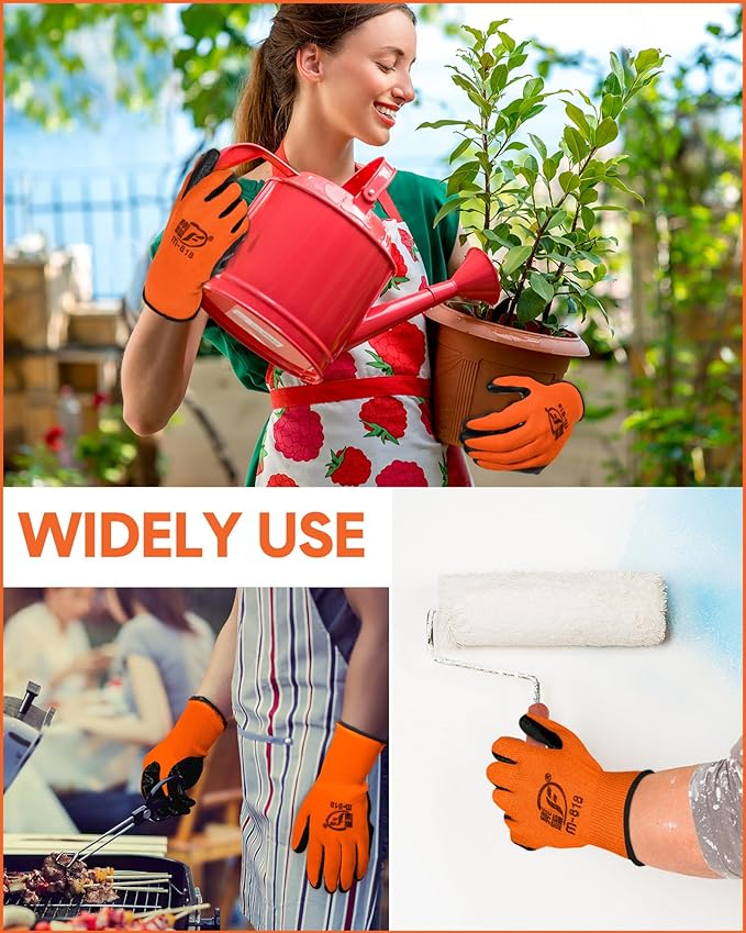 Nuogo 24 Pairs Gardening Gloves for Men Women Rubber Coated Landscaping Work Gloves Safety Work Construction