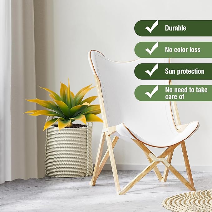 Artificial Agave Plants,Large UV Resistant Fake Agave Planters for Indoor and Outdoor Decorating Tropical Plant Succulents Greenery Indoor Decor (2Pack,18" Yellow)