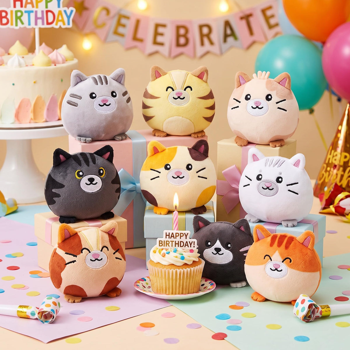 Libima 9 Pcs Mini Stuffed Animals Bulk Small Plushies, Cat