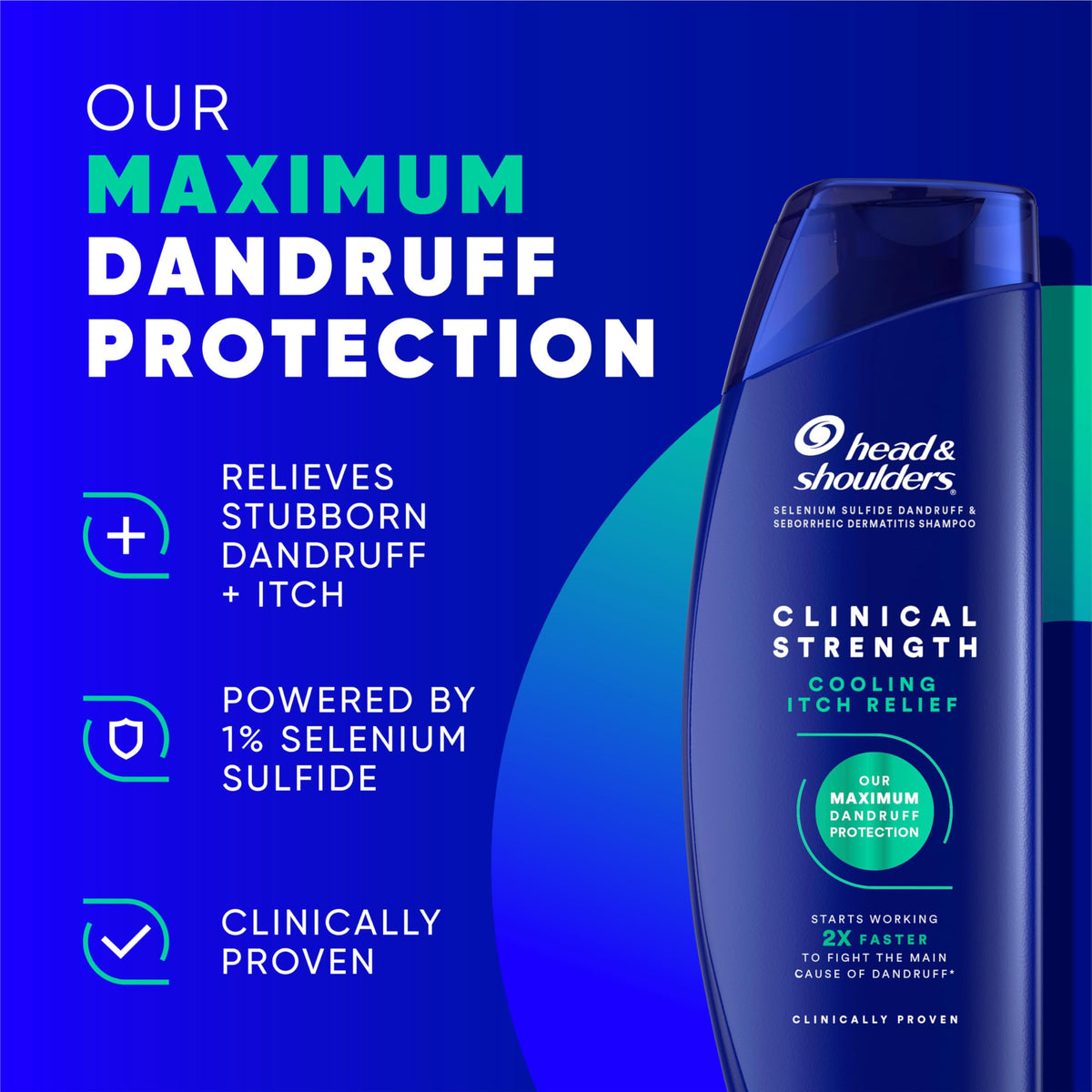 Head & Shoulders Clinical Strength Intensive Itch Relief Anti-Dandruff Shampoo Twin Pack, 1% Selenium Sulfide, 13.5 fl oz Each