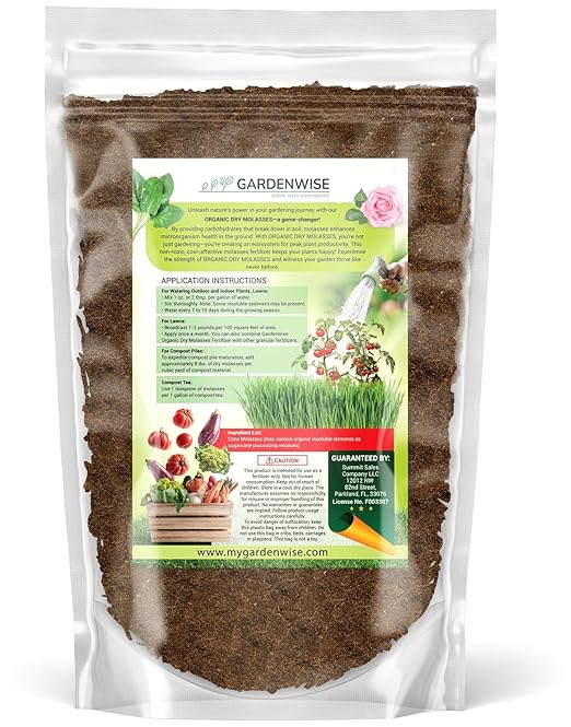 Organic Molasses for Plants - Horticultural Molasses - Ideal for Traditional & Hydroponic Gardening, for Indoor & Outdoor Plants (1/2 Quart)