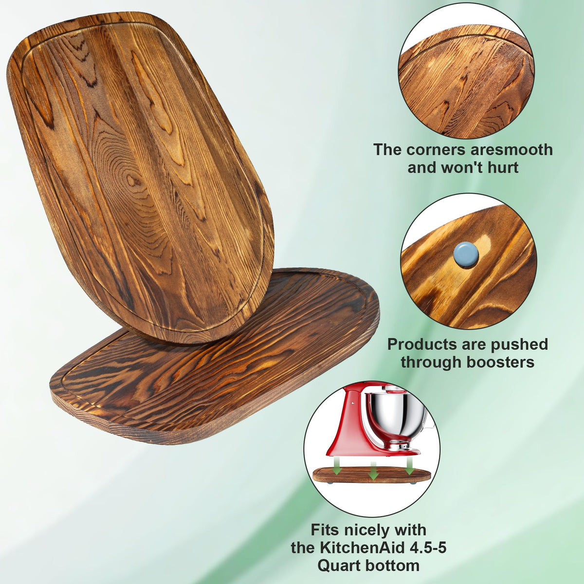 GuanQiao Food-Grade Wood Slider for KitchenAid 4.5-5 Qt Tilt Head Mixer