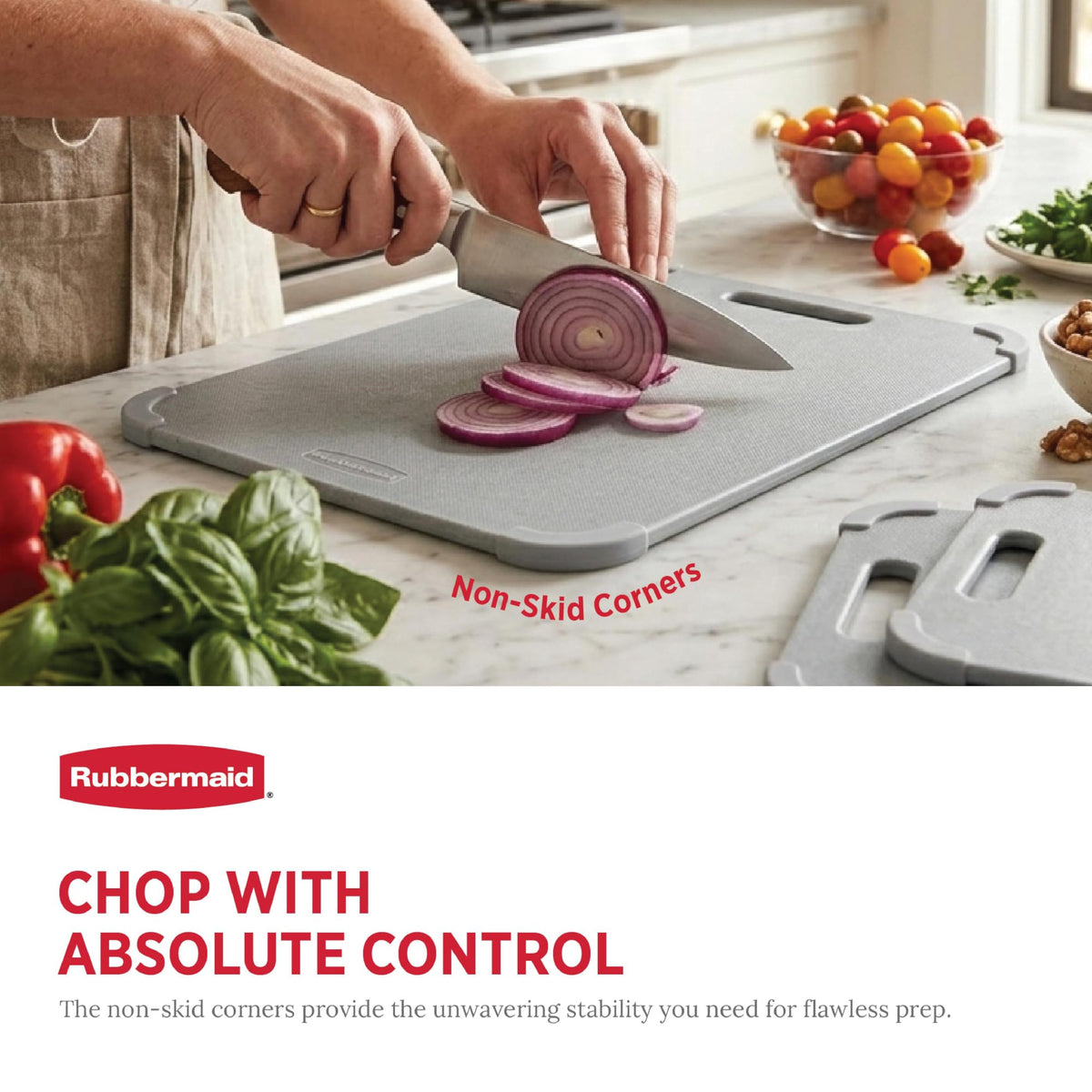 Rubbermaid 3pc Reversible Wheat Fiber Cutting Board Set | BPA Free Non Toxic Cutting Boards for Kitchen – Dishwasher Safe, Non-Slip Corners & Lightweight | For Meat, Veggies & Fruits