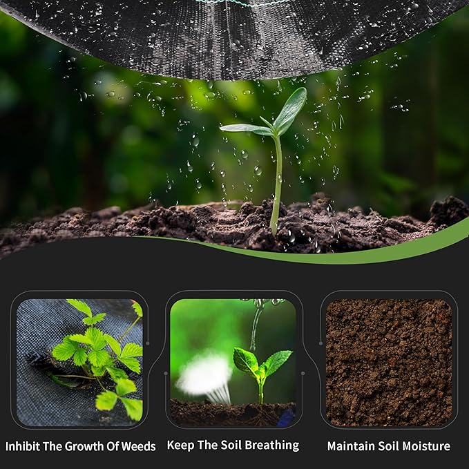 6.5ftx300ft Weed Barrier Landscape Fabric Heavy Duty, Premiun 3oz Garden Geotextile Fabric, Outdoor Weed Blocker Landscaping Fabric, for Driveway Mats, Erosion Control, Ground Cover Weed Barrier
