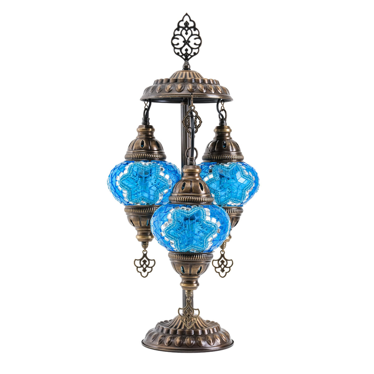 Mozaist Turkish Mosaic 3 Globe Table Lamp, E12 Bulbs Included, US Plug