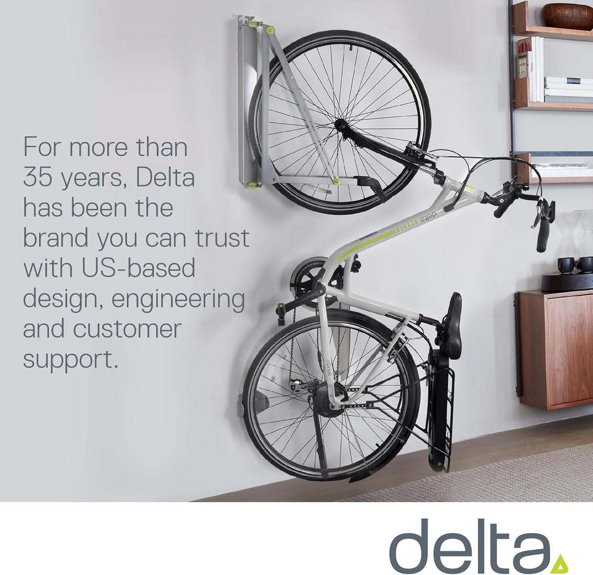 Pivot Bike Storage Rack by Delta Cycle - Bike Rack Garage Wall Mount Swivels to Save Space - No Lifting Required Vertical Bike Rack - Indoor Bike Storage Wall Hanger Holds Up to 100 lbs