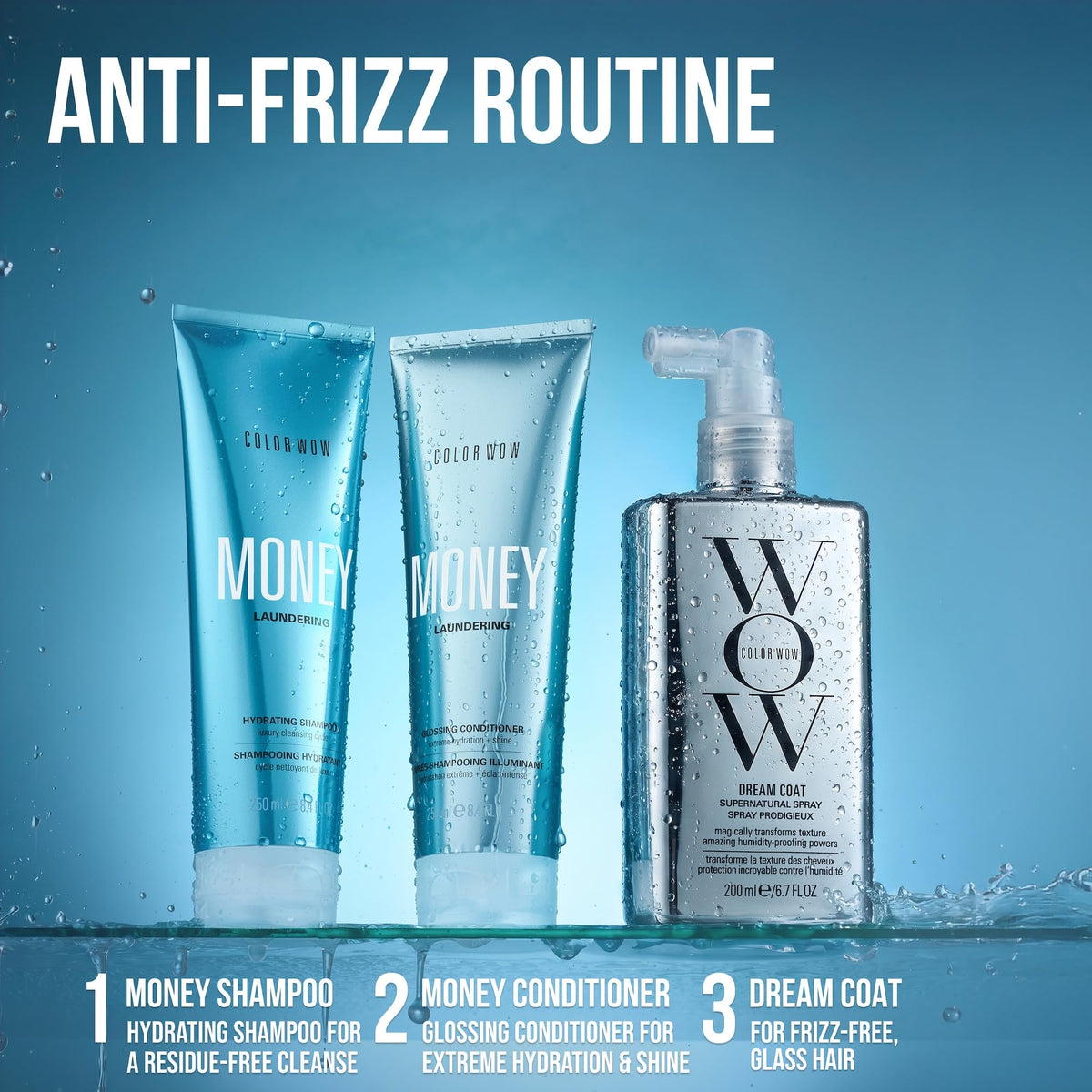 COLOR WOW Dream Coat – Anti-Humidity Frizz Control Spray for Glass Hair