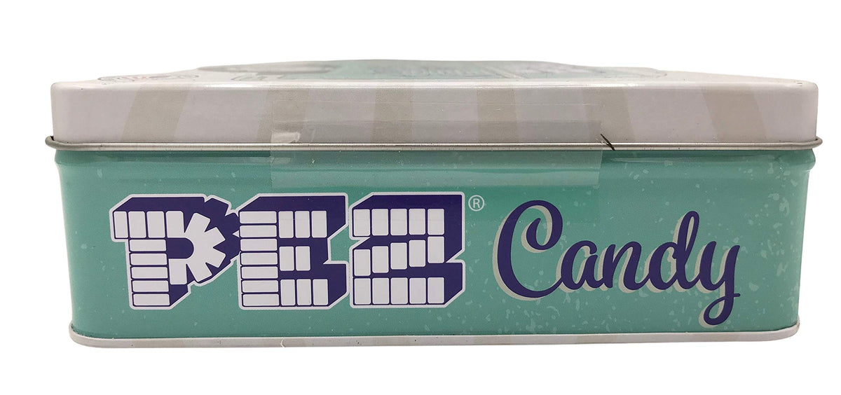 Collections Etc Pez Collector Candy Tin With 40+ Rolls Of Assorted Candy
