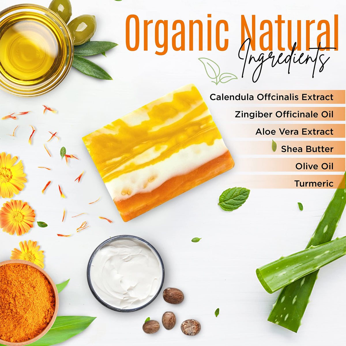 DERMAXGEN Organic Turmeric Soap Bar for Face & Body – Pure Turmeric Soap Bar for Acne, Scars, Uneven Tone, Blemish Control, Sun Damage & Age Spots – Handcrafted Skincare – 7 OZ