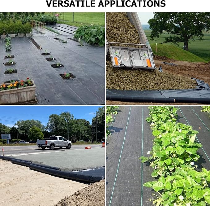 Driveway Fabric 6x300 ft - Commercial Weed Barrier, Heavy Duty 3.5OZ Landscape Fabric for Road, French Drain, Erosion Control, Construction Projects